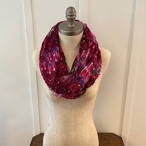 Elegant 100% Rayon Infinity Scarf - Fuchsia and Violet